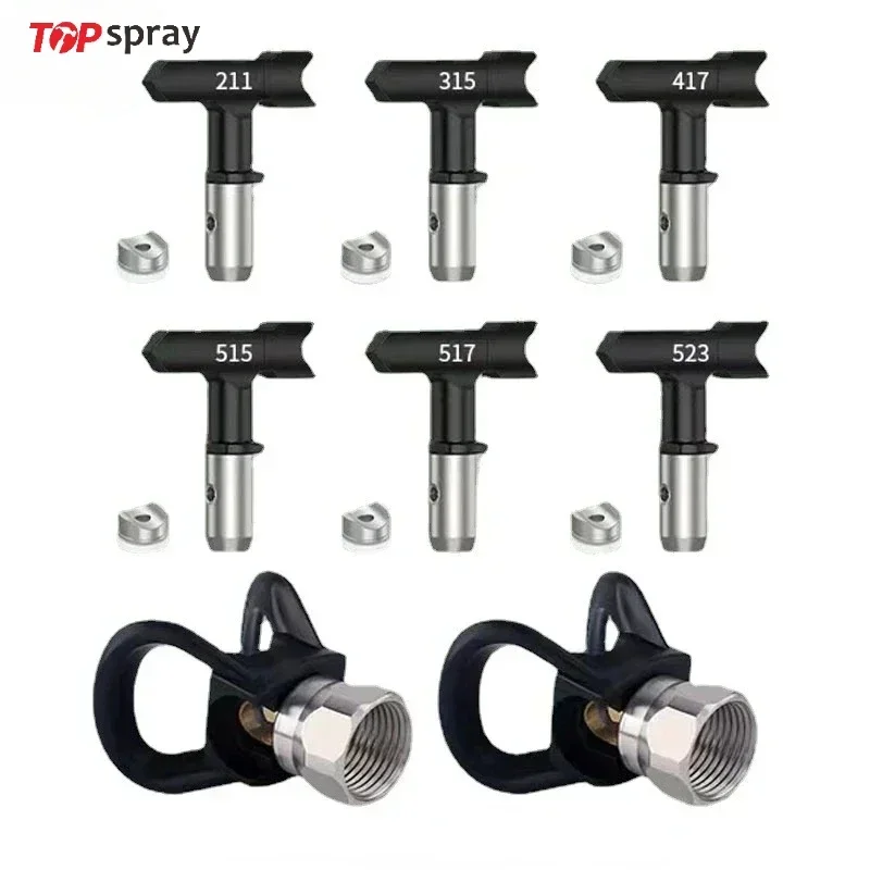 Topspray Black Airless Spray Nozzle Spray Tips Reversible TipFor Airless Paint Sprayer 1PCS 311/ 315/413/517/519/211/625 
Topspray Black Airless Spray Nozzle Spray Tips Reversible TipFor Airless Paint Sprayer 1PCS 311/ 315/413/517/519/211/625