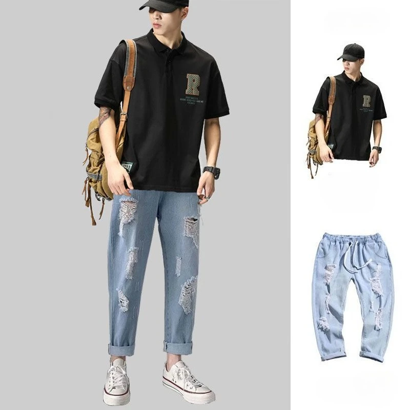 Japanese Style Men's Polo Shirt Set Summer 2026 Loose Fit T-Shirts Streetwear Urban Casual Two Piece Outfits
Japanese Style Men's Polo Shirt Set Summer 2026 Loose Fit T-Shirts Streetwear Urban Casual Two Piece Outfits