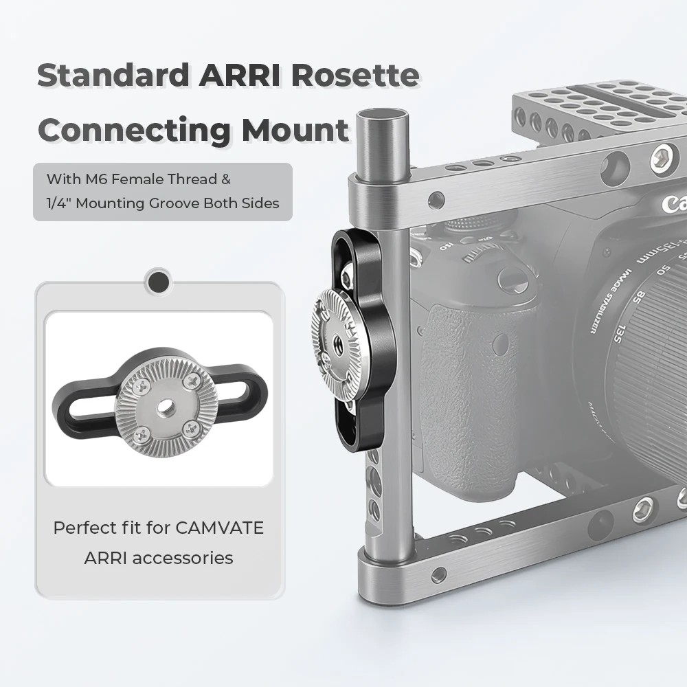 CAMVATE стандартное соединительное крепление с розеткой ARRI с резьбой M6 и винтами с резьбой 1/4 "-20 для аксессуаров для клетки камеры, ручка
CAMVATE стандартное соединительное крепление с розеткой ARRI с резьбой M6 и винтами с резьбой 1/4 "-20 для аксессуаров для клетки камеры, ручка