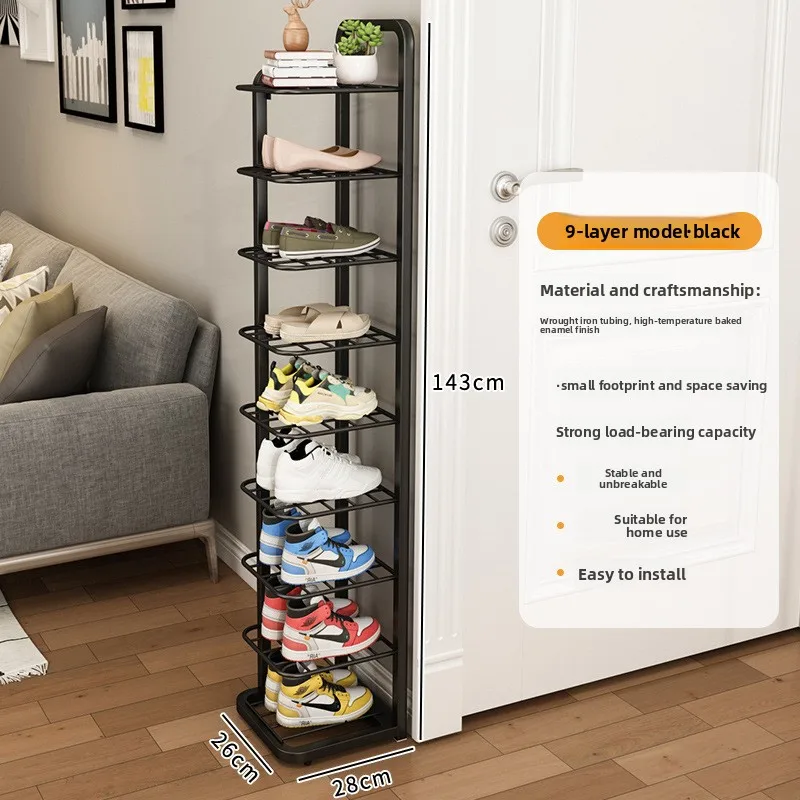 Classic Wrought iron shoe rack, simple multi-layer dust-proof shoe cabinet, narrow and mical corner shoe rack in dormitory
Classic Wrought iron shoe rack, simple multi-layer dust-proof shoe cabinet, narrow and mical corner shoe rack in dormitory