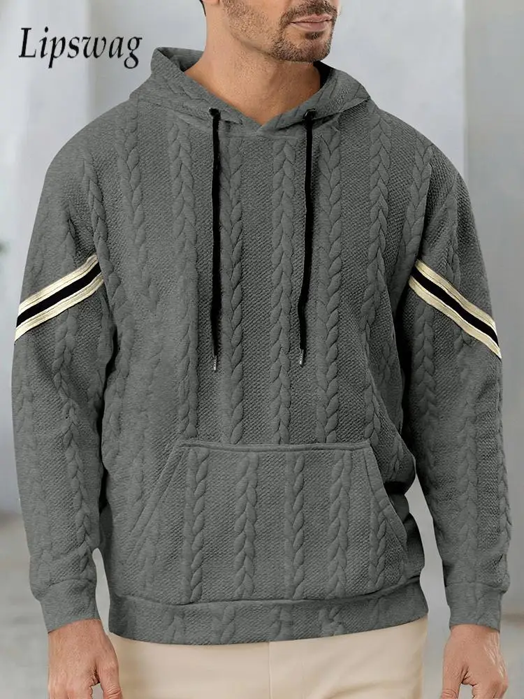 Модная мужская толстовка с длинным рукавом и капюшоном, повседневная, с завязками, в стиле пэчворк, в полоску, для мужчин, весна-осень, стильная, жаккардовая
Модная мужская толстовка с длинным рукавом и капюшоном, повседневная, с завязками, в стиле пэчворк, в полоску, для мужчин, весна-осень, стильная, жаккардовая