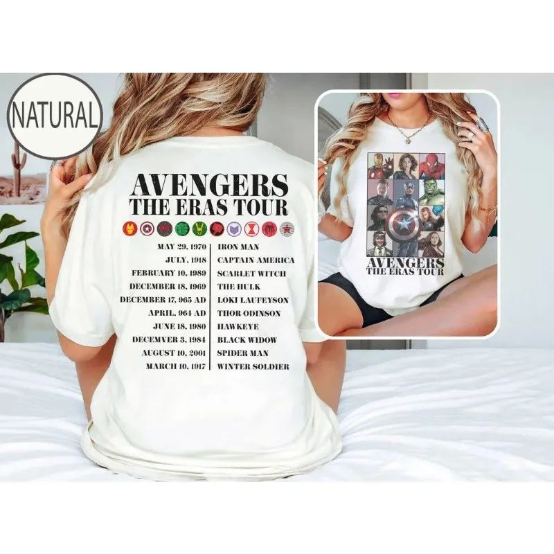 Marvel Avengers: The Era Tour Рубашка Мужская футболка Four Seasons Унисекс из чистого хлопка Повседневная модная уличная одежда
Marvel Avengers: The Era Tour Рубашка Мужская футболка Four Seasons Унисекс из чистого хлопка Повседневная модная уличная одежда