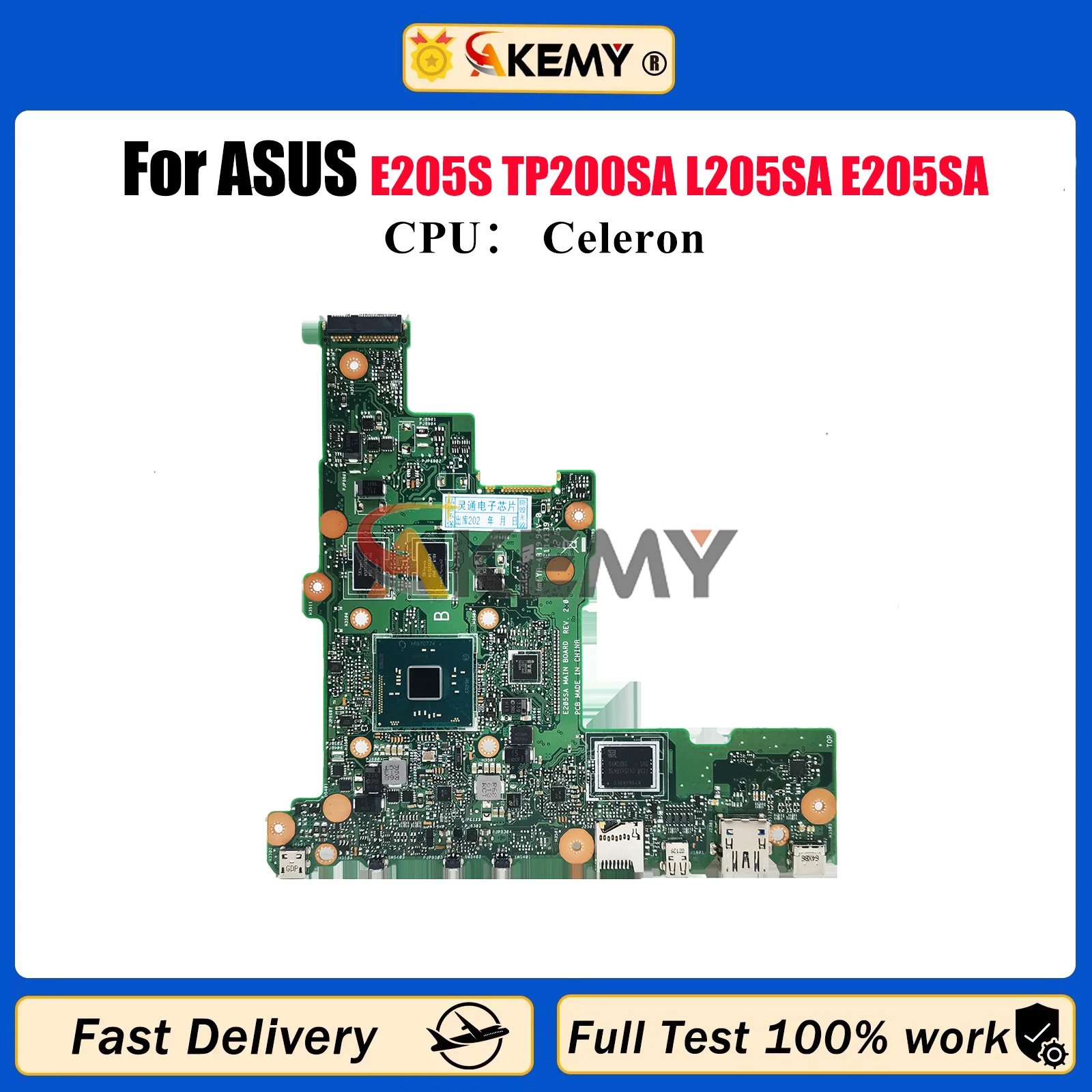 E205SA Laptop Motherboard For ASUS EeeBook E205S E205S TP200SA L205SA E205SA Notebook Mainboard With Celeron CPU 104% tests OK
E205SA Laptop Motherboard For ASUS EeeBook E205S E205S TP200SA L205SA E205SA Notebook Mainboard With Celeron CPU 104% tests OK