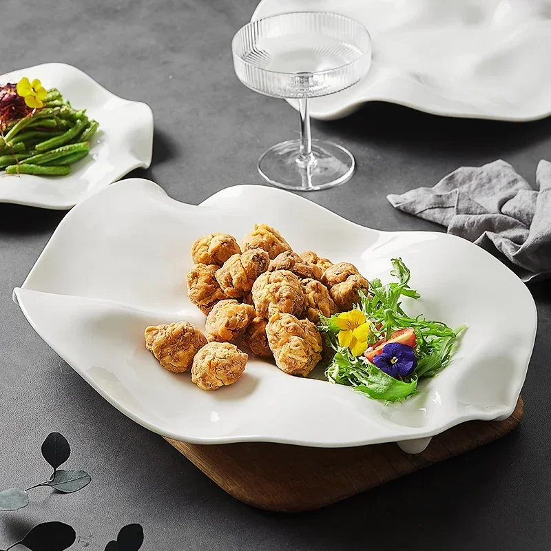 Creative Ceramic Shaped Western Ramen Plate Household White Irregular Dessert Main Dish Set Plate Kitchen Restaurant Tableware
Creative Ceramic Shaped Western Ramen Plate Household White Irregular Dessert Main Dish Set Plate Kitchen Restaurant Tableware
