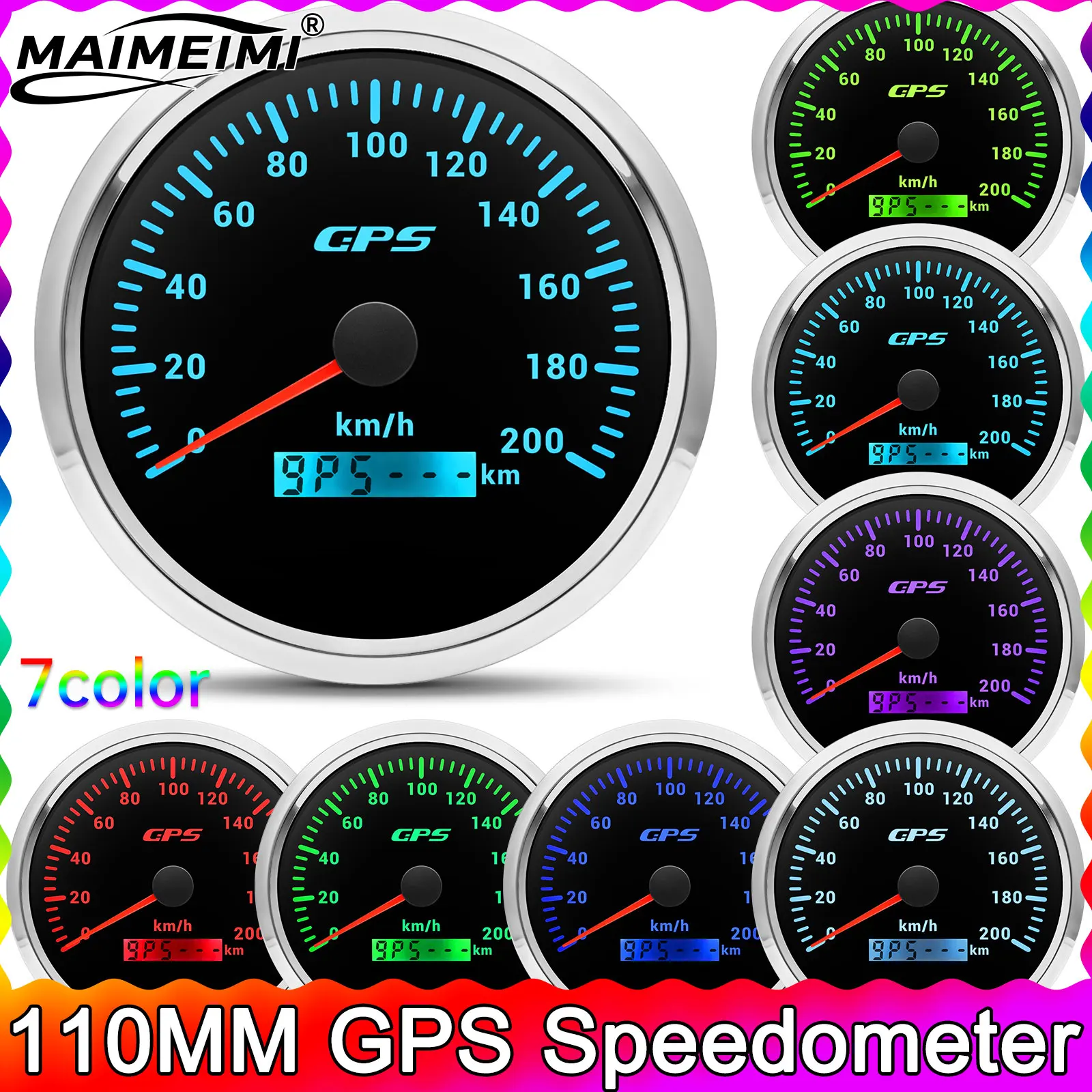 110 мм GPS спидометр с GPS-антенной для автомобиля 12 В 24 В, лодки, морской 120/200 кмч, MPH датчик скорости, одометр, 7 цветов
110 мм GPS спидометр с GPS-антенной для автомобиля 12 В 24 В, лодки, морской 120/200 кмч, MPH датчик скорости, одометр, 7 цветов