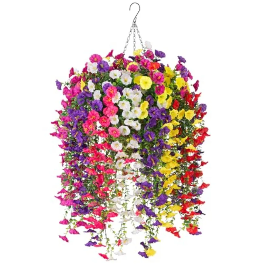 Outdoor faux plants silk morning glory vines with hanging basket, mixed color artificial flowers for garden patio spring summer
Outdoor faux plants silk morning glory vines with hanging basket, mixed color artificial flowers for garden patio spring summer