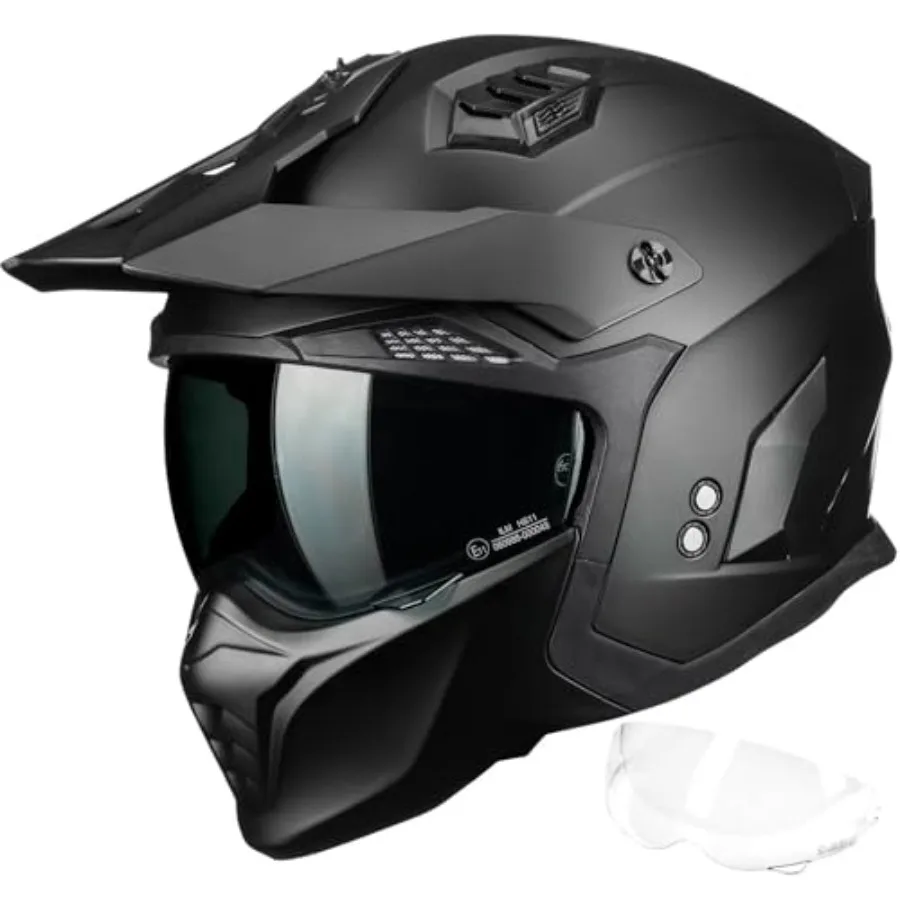 Open Face Motorcycle 3/4 Helmet DOT ECE Certified for Adult, ABS Plastic, Matte Black, Lightweight Ventilation Tinted Clear Vis
Open Face Motorcycle 3/4 Helmet DOT ECE Certified for Adult, ABS Plastic, Matte Black, Lightweight Ventilation Tinted Clear Vis