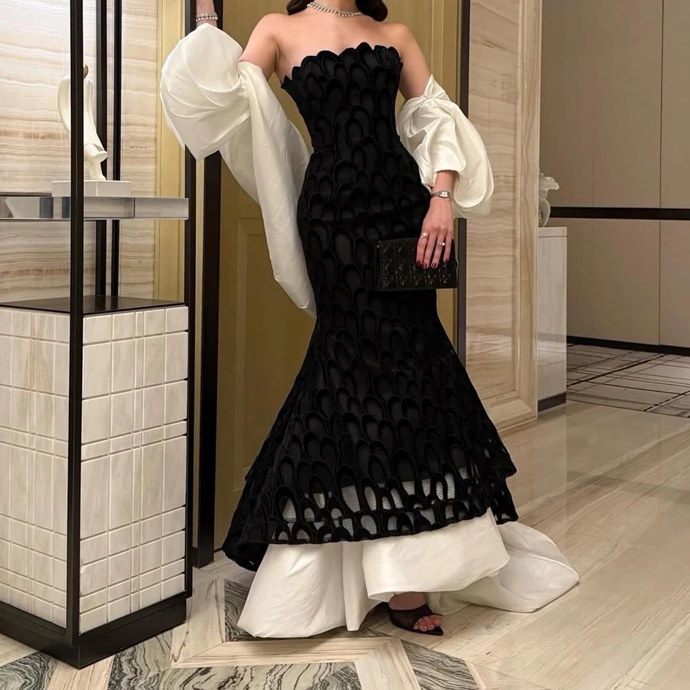 Women's Mermaid Evening Dresses Floor-length Strapless Sleeveless Prom Gown Fashion Stole Draped Backless Customized Gowns
Women's Mermaid Evening Dresses Floor-length Strapless Sleeveless Prom Gown Fashion Stole Draped Backless Customized Gowns