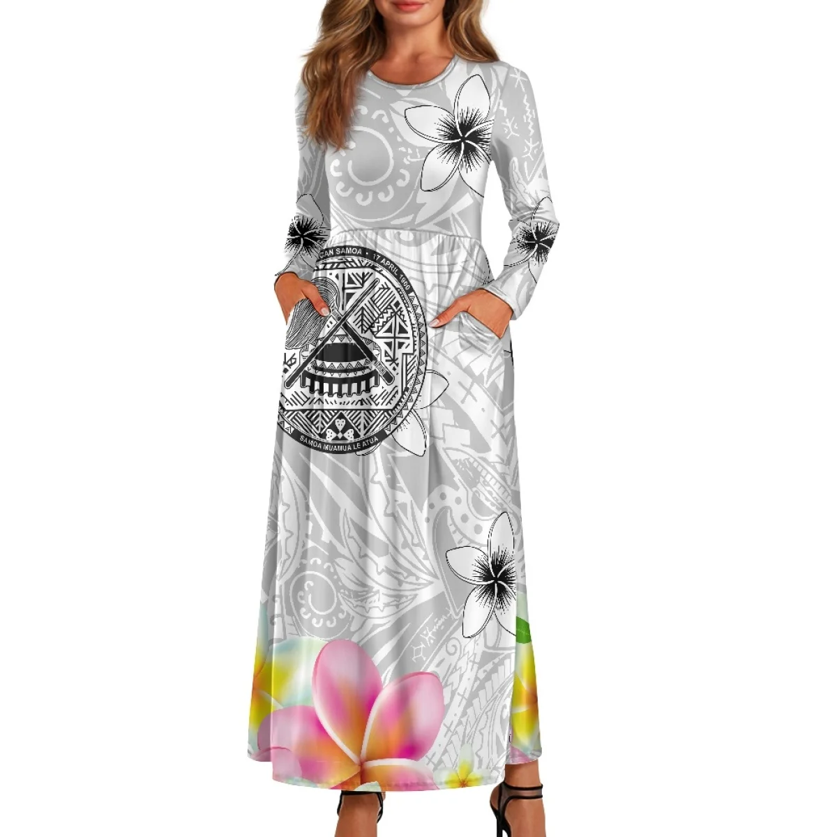 Cheap Maxi Dress Women Polynesian Samoan Print Pacific Island Pattern Long Sleeve Pocket Dress Sexy Tribal Samoan Dress
Cheap Maxi Dress Women Polynesian Samoan Print Pacific Island Pattern Long Sleeve Pocket Dress Sexy Tribal Samoan Dress