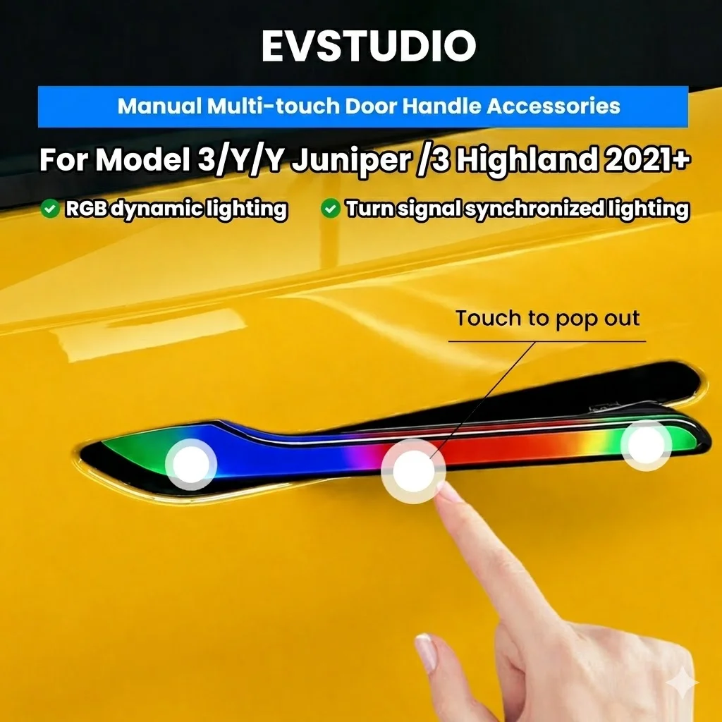 New RGB Electric Door Handle for Tesla Model 3/Y L/3 Highland /Y Juniper 2021-2026 Auto Pop-out Smart Sense Unlock Flowing Light
New RGB Electric Door Handle for Tesla Model 3/Y L/3 Highland /Y Juniper 2021-2026 Auto Pop-out Smart Sense Unlock Flowing Light