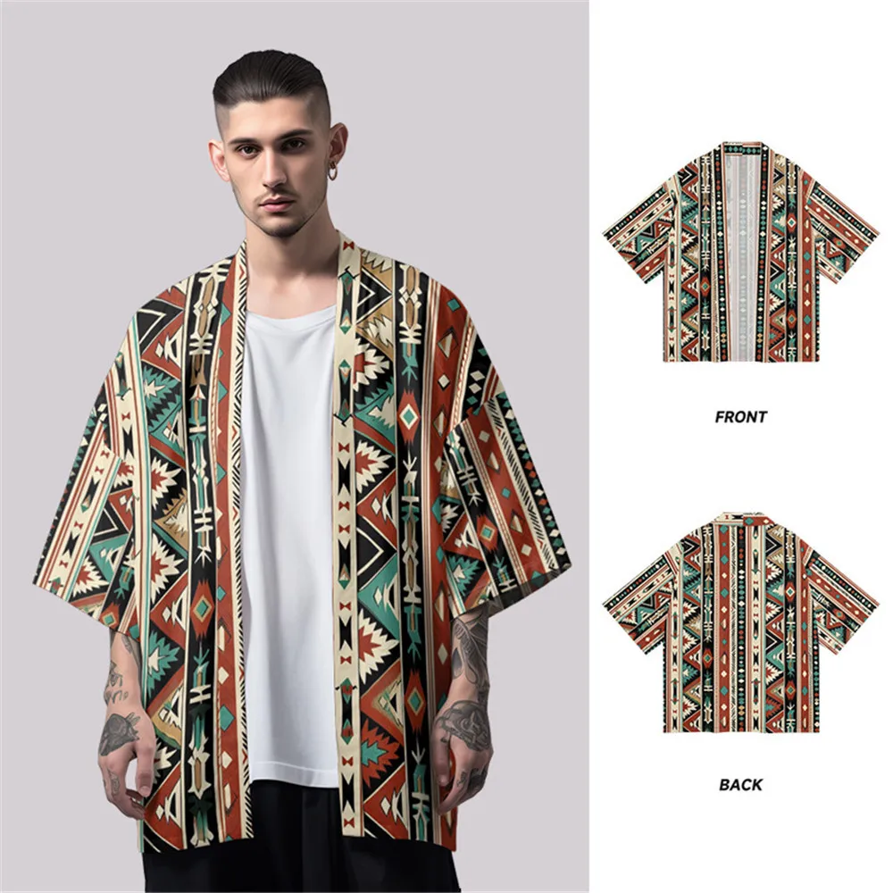 Fashion Casual Cardigan Kimono Summer Beach Shirt Women Yukata Geometry Print Japanese Haori Clothes
Fashion Casual Cardigan Kimono Summer Beach Shirt Women Yukata Geometry Print Japanese Haori Clothes