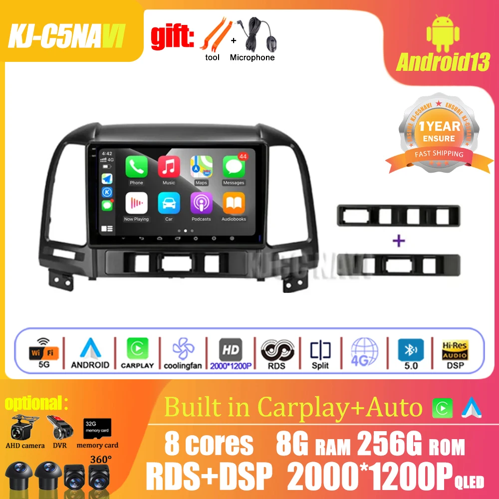 Android 13 DSP Car Radio Multimidia Video Player Navigation GPS For Hyundai Santa Fe 2 2006-2012 NO 2din DVD Head Unit Carplay
Android 13 DSP Car Radio Multimidia Video Player Navigation GPS For Hyundai Santa Fe 2 2006-2012 NO 2din DVD Head Unit Carplay