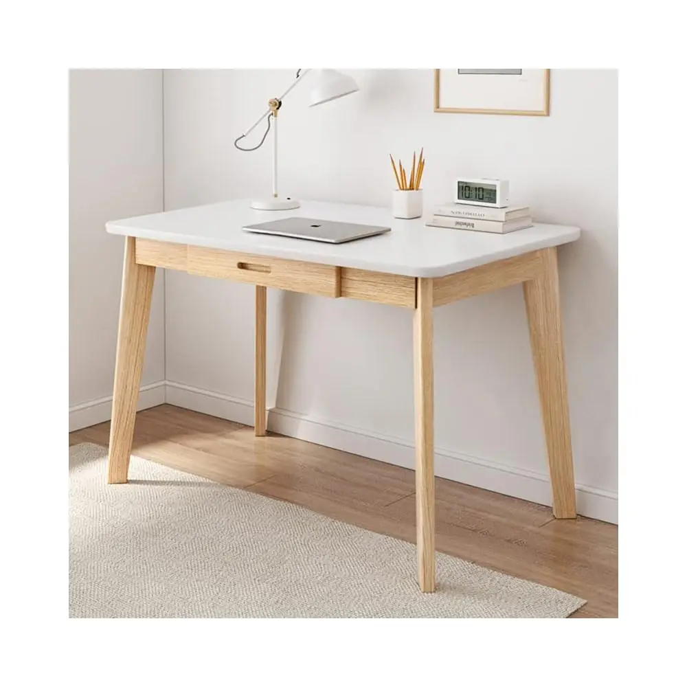 Solid Wood Writing Desk - Home Office Workbench Desk With Drawer, 31.5"" Width Laptop Computer Work Study Table In White 
Solid Wood Writing Desk - Home Office Workbench Desk With Drawer, 31.5"" Width Laptop Computer Work Study Table In White