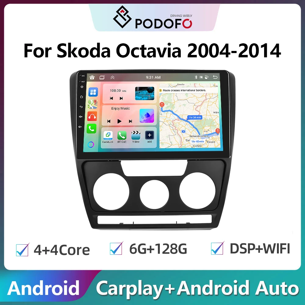 Podofo Wireless CarPlay Autoradio For Skoda Octavia 2004-2014 Car Radio Multimedia 2din Android GPS auto Stereo
Podofo Wireless CarPlay Autoradio For Skoda Octavia 2004-2014 Car Radio Multimedia 2din Android GPS auto Stereo