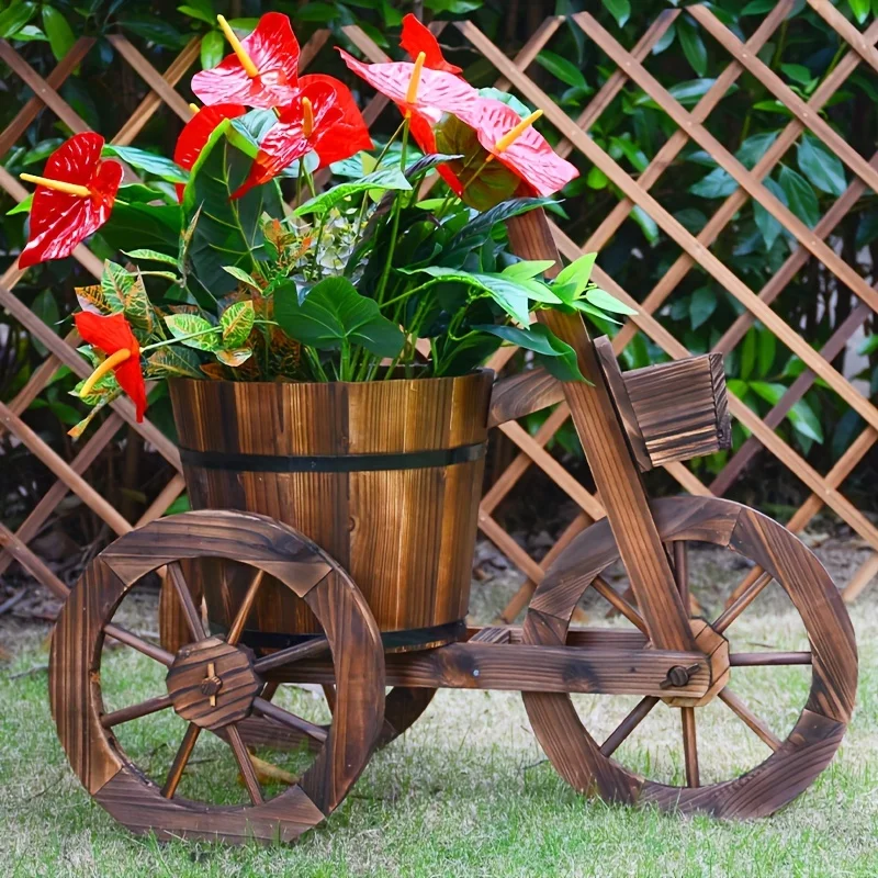 Vintage creative wooden tricycle planter Outdoor preservative garden plant flower planter versatile unique home decor
Vintage creative wooden tricycle planter Outdoor preservative garden plant flower planter versatile unique home decor