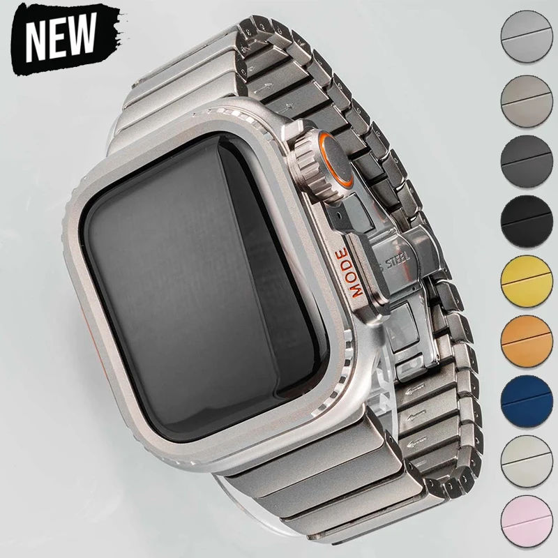 Metal Strap+Case for Apple Watch Ultra 2 49mm 45mm 44mm Protective Shell Cover Stainless Steel Band Iwatch Series 9 8 7 6 SE 5 4
Metal Strap+Case for Apple Watch Ultra 2 49mm 45mm 44mm Protective Shell Cover Stainless Steel Band Iwatch Series 9 8 7 6 SE 5 4