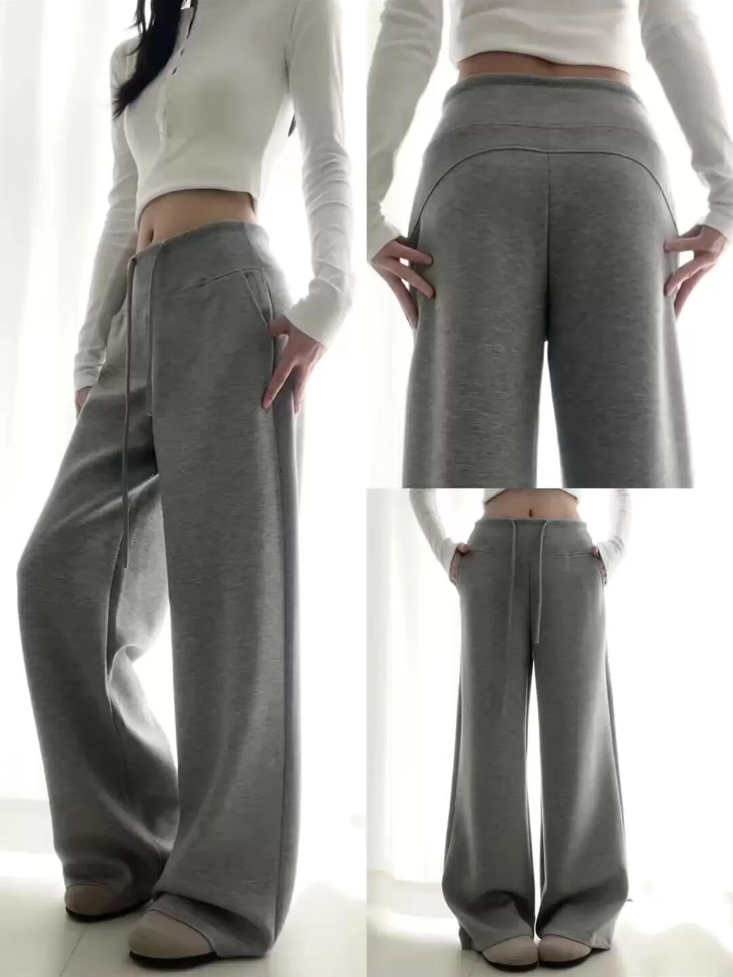 Gray Yoga Fitness Sports Pants Women Summer Thin High Waist Drape Slimming Casual Wide Leg Pants Bare Feeling Cloud Pants
Gray Yoga Fitness Sports Pants Women Summer Thin High Waist Drape Slimming Casual Wide Leg Pants Bare Feeling Cloud Pants