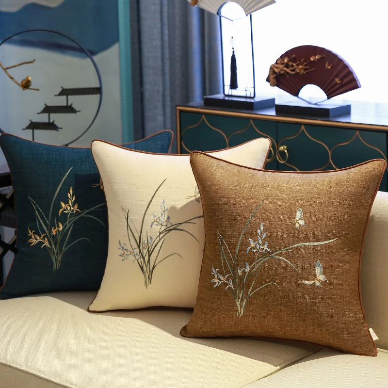 New Chinese Style Simple Throw Pillow Backrest Cover Chinese Orchid Embroidery Butterfly Sofa Cushion Tea House cushion cover
New Chinese Style Simple Throw Pillow Backrest Cover Chinese Orchid Embroidery Butterfly Sofa Cushion Tea House cushion cover