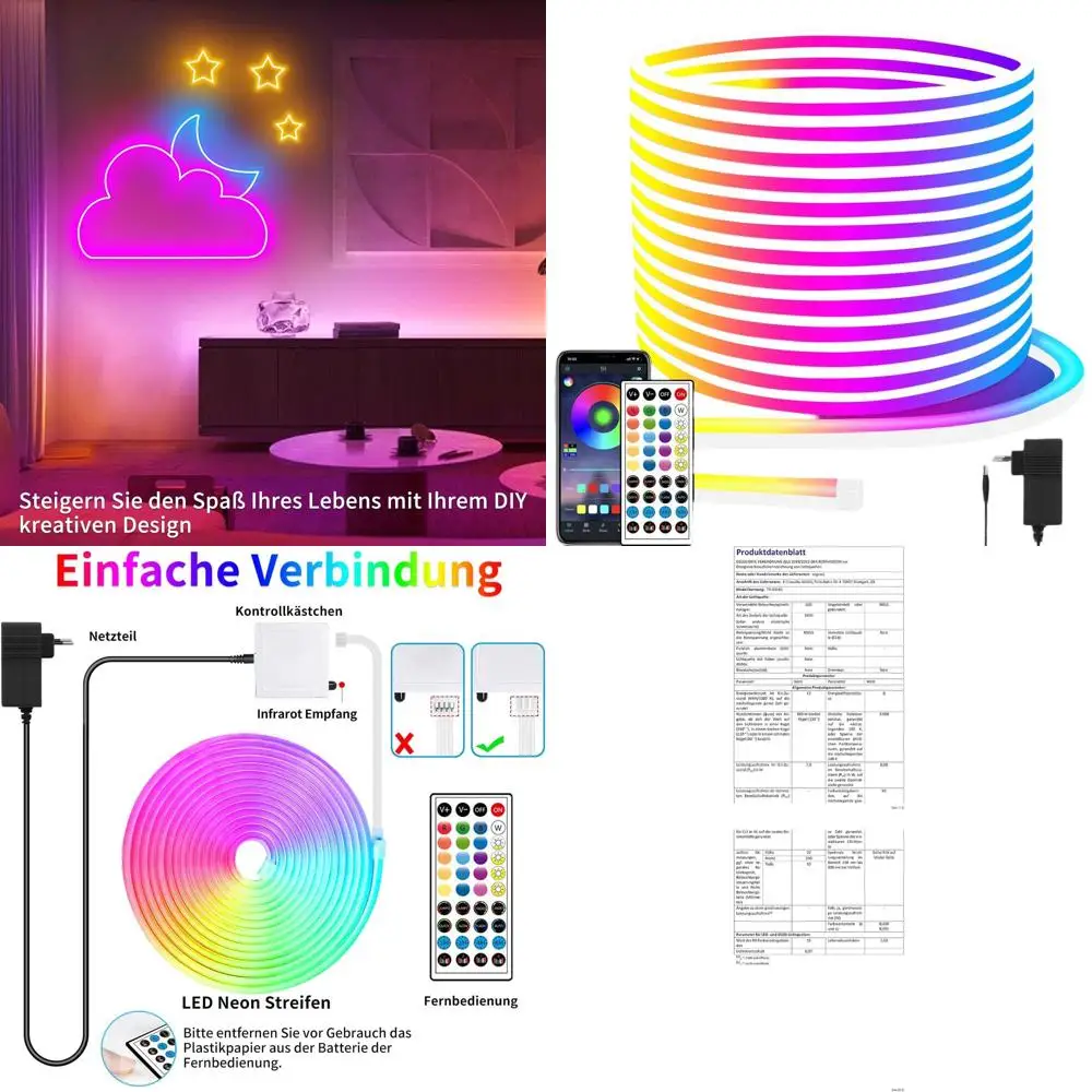 Светодиодные неоновые ленты RGB с управлением через приложение, гибкие, для использования на улице, водонепроницаемые, с синхронизацией музыки, идеально подходят для игр и декора спальни
Светодиодные неоновые ленты RGB с управлением через приложение, гибкие, для использования на улице, водонепроницаемые, с синхронизацией музыки, идеально подходят для игр и декора спальни