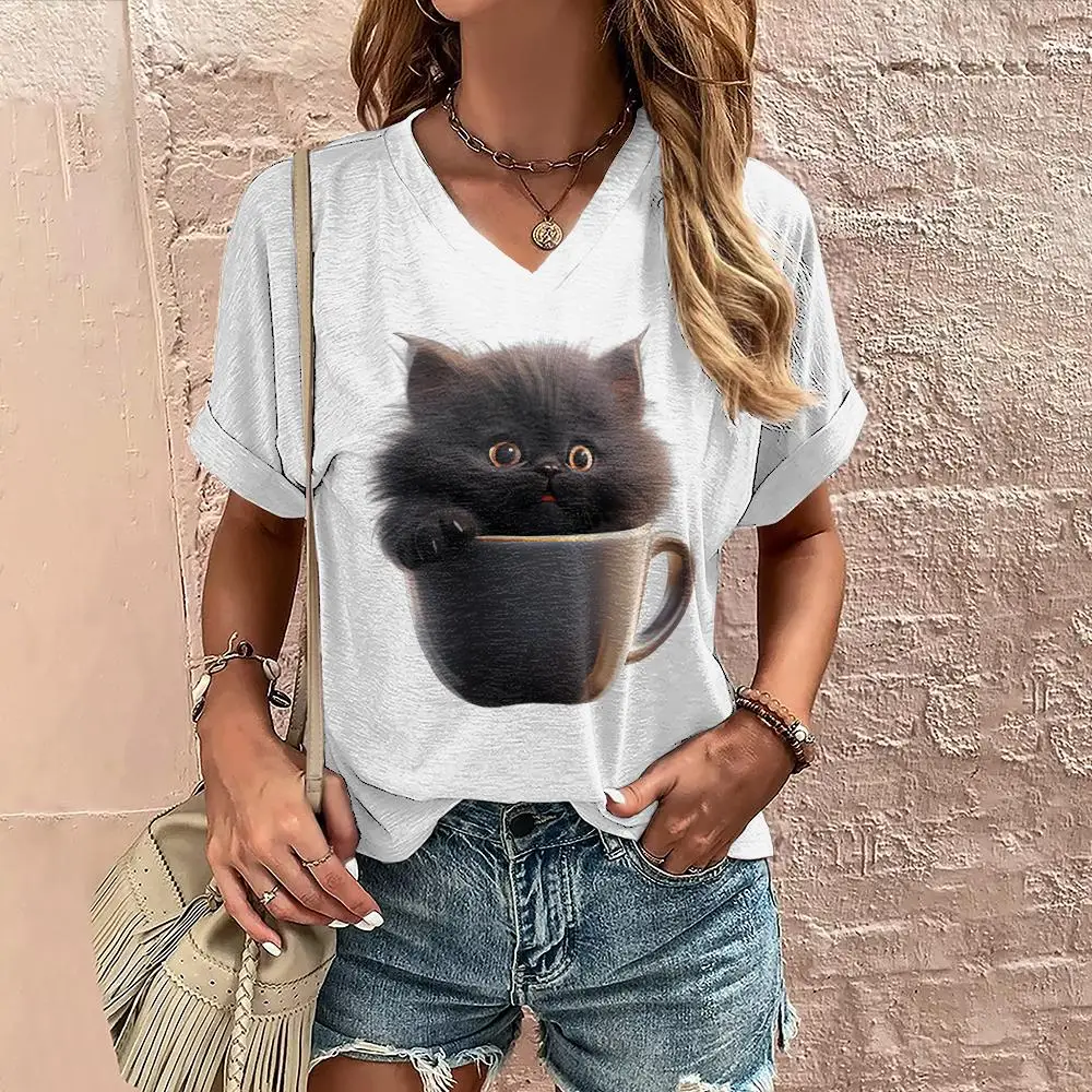 Women's T-Shirt Summer V-Neck T Shirt For Women Daily Fashion Short Sleeve Casual T-Shirt 3d Print Female Clothes
Women's T-Shirt Summer V-Neck T Shirt For Women Daily Fashion Short Sleeve Casual T-Shirt 3d Print Female Clothes