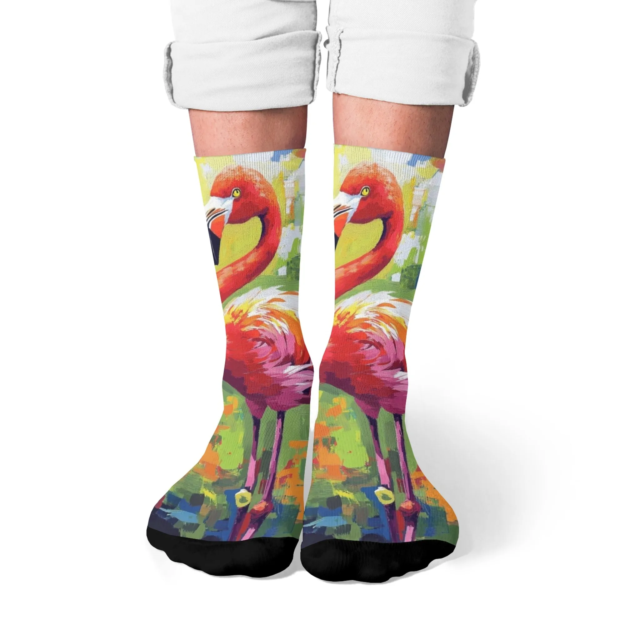 Bohemian Colorful Artistic Flamingo Crew Socks,Impressionist Painted Style Design,Pink Feather Wading Bird, for Nature Lovers
Bohemian Colorful Artistic Flamingo Crew Socks,Impressionist Painted Style Design,Pink Feather Wading Bird, for Nature Lovers