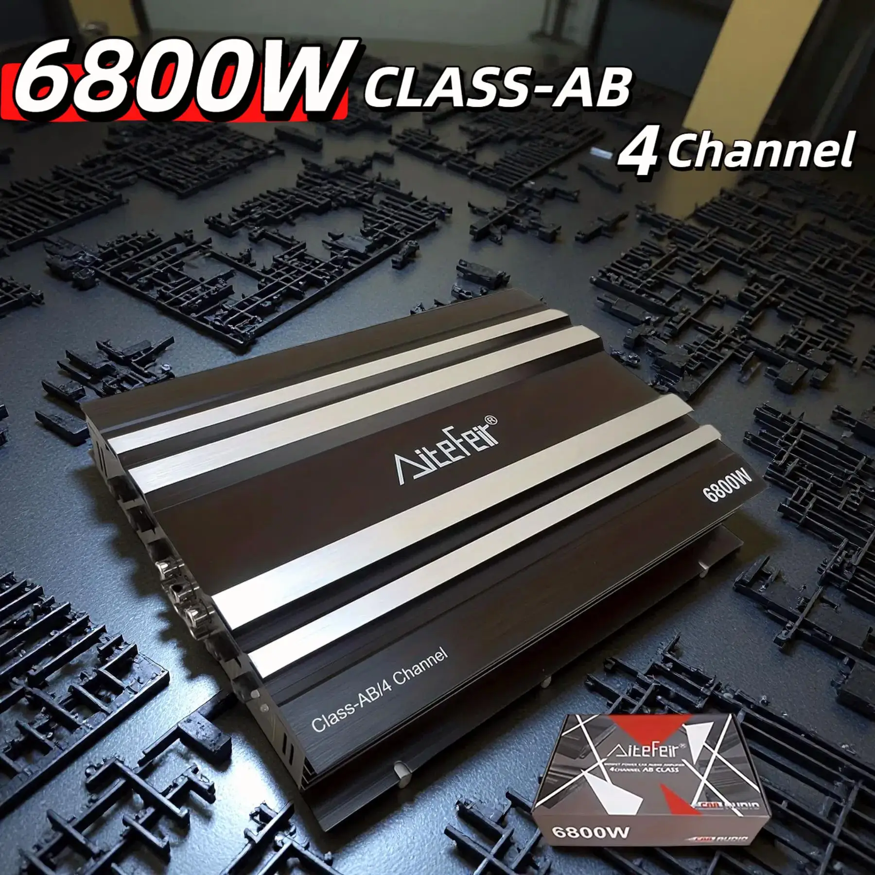 4 Channel Class-AB Car Amplifier 6800W 12V Stereo Amp Support Bridging Push Subwoofer Speaker
4 Channel Class-AB Car Amplifier 6800W 12V Stereo Amp Support Bridging Push Subwoofer Speaker