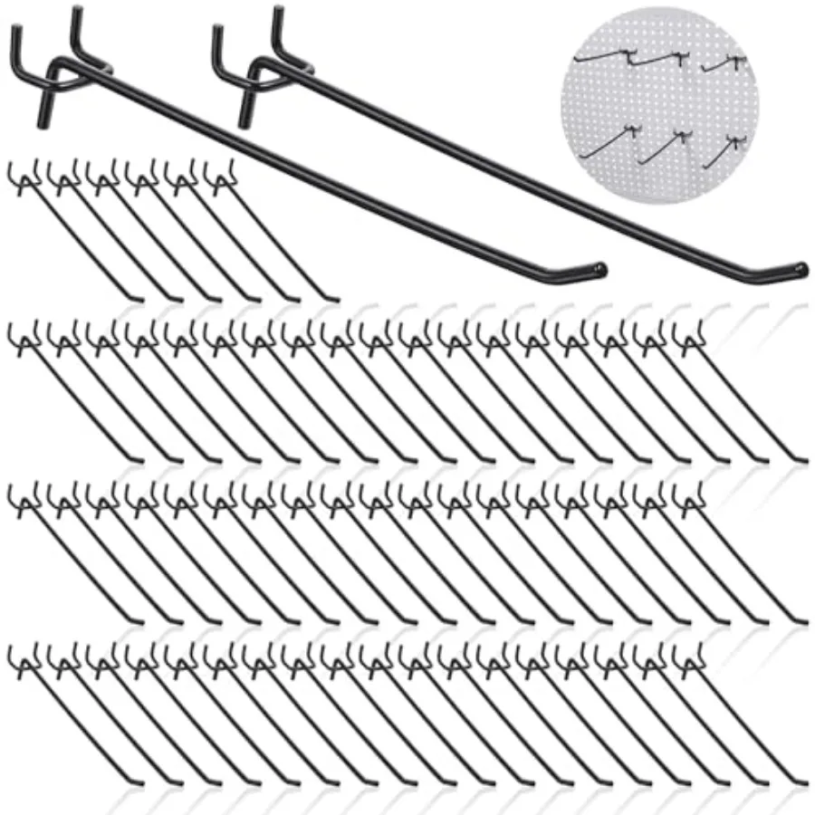 100 Pcs Black Pegboard Hooks 8 Inch Stainless Steel Metal Pegboard Shelving Hooks Heavy Duty Bulk for 1/4 Garage Storage Organi
100 Pcs Black Pegboard Hooks 8 Inch Stainless Steel Metal Pegboard Shelving Hooks Heavy Duty Bulk for 1/4 Garage Storage Organi