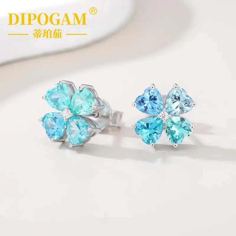 925 Sterling Silver Heart-Cut Four-Leaf Clover Stud Earrings Lab Created Diamond Gradient Blue Gemstone Elegant Jewelry Gift
925 Sterling Silver Heart-Cut Four-Leaf Clover Stud Earrings Lab Created Diamond Gradient Blue Gemstone Elegant Jewelry Gift