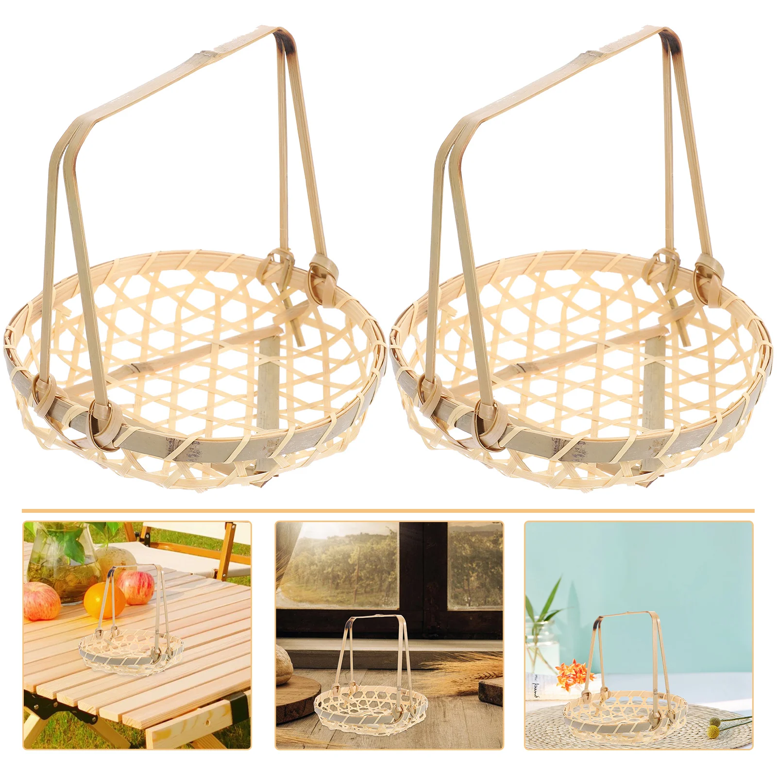 2pcs Picnic Bamboo Container Hand-Woven Storage Basket for Food Kitchen Toiletries Fruit Vegetable Container Healthy
2pcs Picnic Bamboo Container Hand-Woven Storage Basket for Food Kitchen Toiletries Fruit Vegetable Container Healthy
