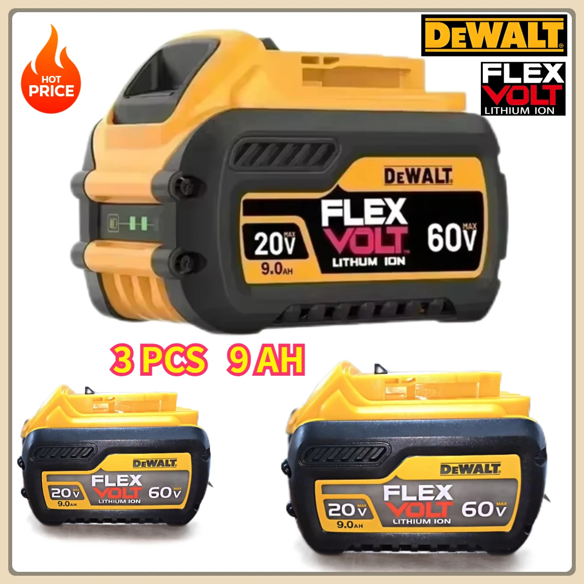 【DEWALT FLEXVOLT】20V 60V 9Ah Li-ion Battery Fits DCB204/205/206/609/184/200 | High Capacity&Fast Charging original DEWALT
【DEWALT FLEXVOLT】20V 60V 9Ah Li-ion Battery Fits DCB204/205/206/609/184/200 | High Capacity&Fast Charging original DEWALT