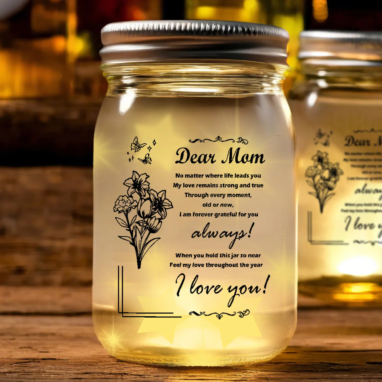 Macorner Mason Jar Night Light - Mother’s Day & Birthday Gift for Mom from Daughter or Son, Sentimental Home Decor Night Light
Macorner Mason Jar Night Light - Mother’s Day & Birthday Gift for Mom from Daughter or Son, Sentimental Home Decor Night Light