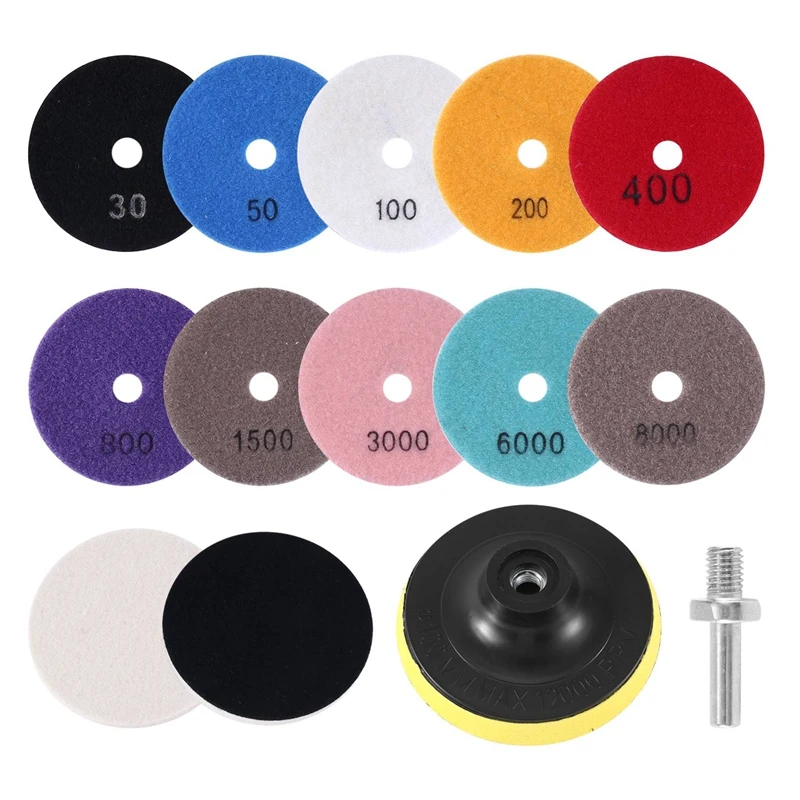A81M New 10PCS Diamond Polishing Pads 4 Inch 10 Packs 3/8Inch-11 Backer Pad Granite Polishing Kit Marble Polishing Kit
A81M New 10PCS Diamond Polishing Pads 4 Inch 10 Packs 3/8Inch-11 Backer Pad Granite Polishing Kit Marble Polishing Kit