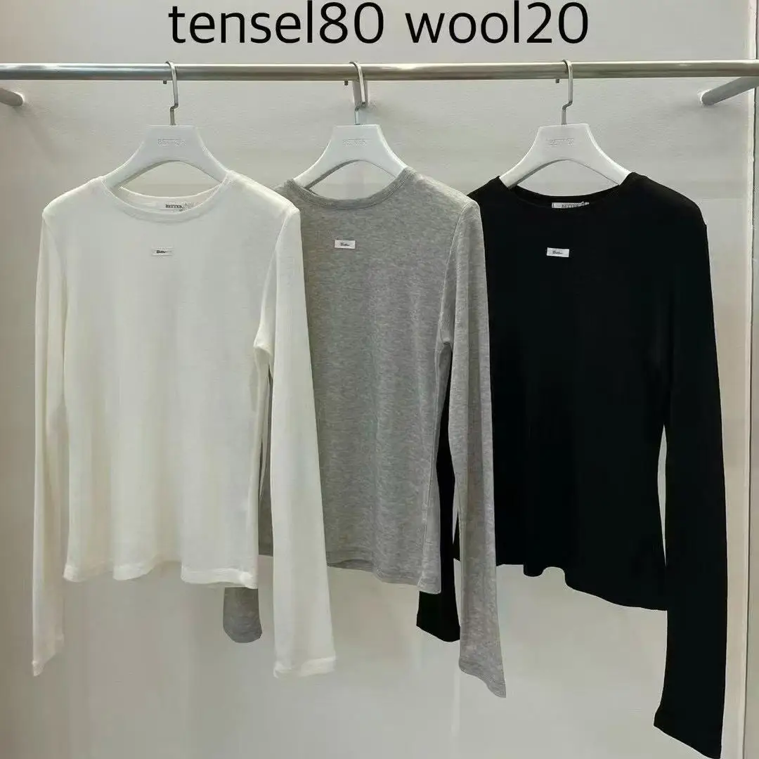 Spring Summer Simple Skin-friendly Long Sve Silk Base T-irt Versatile Dongda Gate Better Women's Faion Basic Tee
Spring Summer Simple Skin-friendly Long Sve Silk Base T-irt Versatile Dongda Gate Better Women's Faion Basic Tee