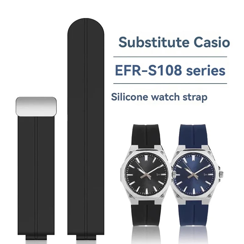Silicone Watch Strap for Casio EFR-S108 EFR-S108D Series Magnetic Folding Buckle Rubber Watchband Convex 22x12mm Bracelet Male
Silicone Watch Strap for Casio EFR-S108 EFR-S108D Series Magnetic Folding Buckle Rubber Watchband Convex 22x12mm Bracelet Male