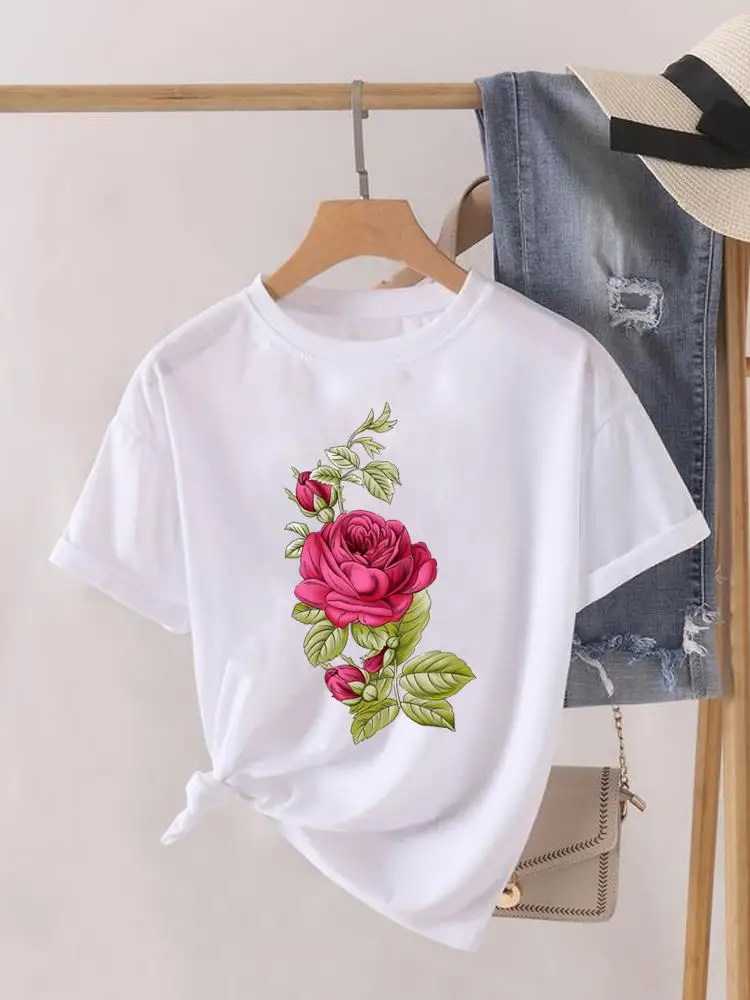 Women Clothes O-neck Graphic T-shirt Fashion Print Flower Sweet Lovely Cute 90s Short Sleeve Lady Top Female Womens T Shirt Tee
Women Clothes O-neck Graphic T-shirt Fashion Print Flower Sweet Lovely Cute 90s Short Sleeve Lady Top Female Womens T Shirt Tee