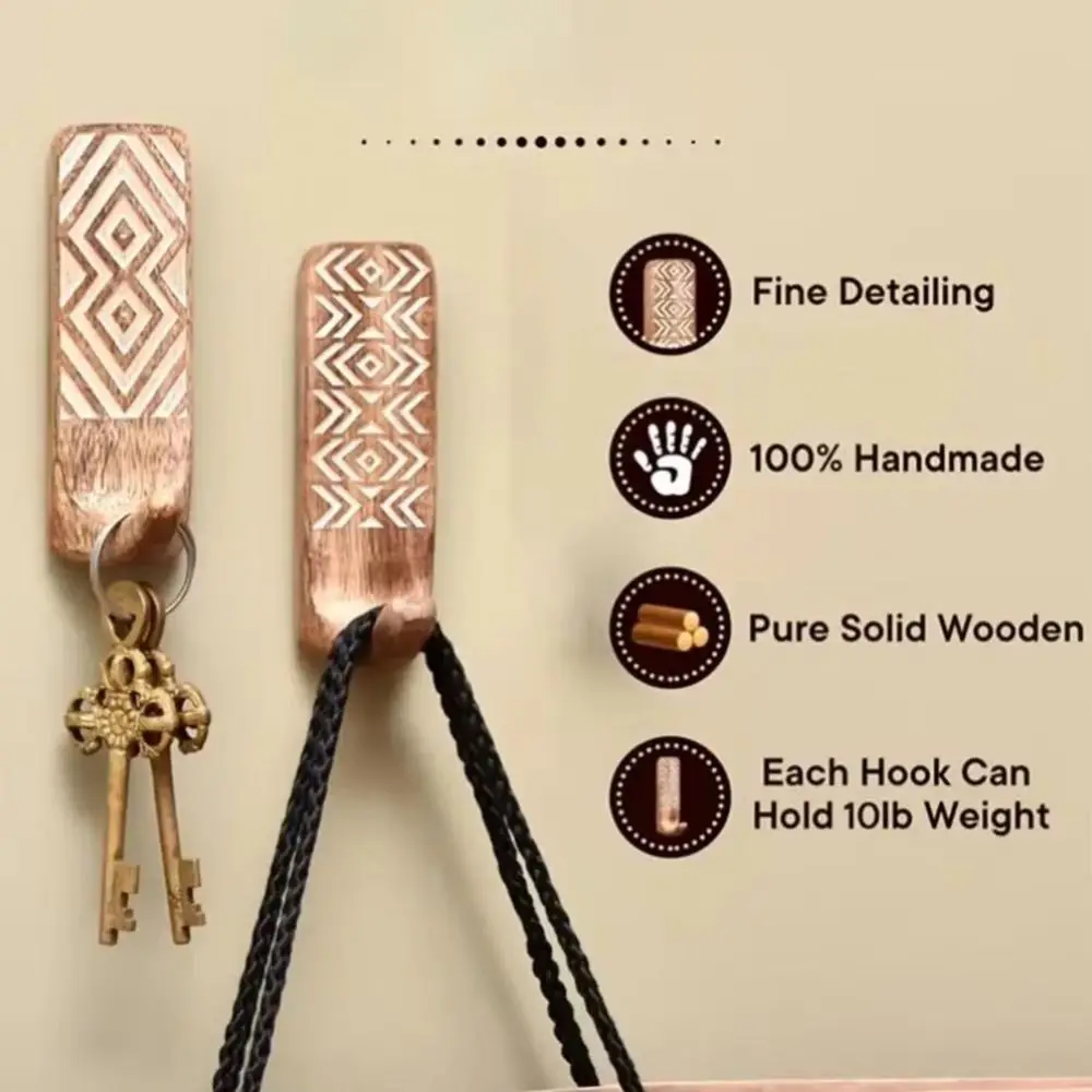 3pcs Space Saving Wooden Wall Hooks High Load-bearing Capacity Wooden Home Organizer Easy To Install Sturdy Wall Hanging Hanger
3pcs Space Saving Wooden Wall Hooks High Load-bearing Capacity Wooden Home Organizer Easy To Install Sturdy Wall Hanging Hanger