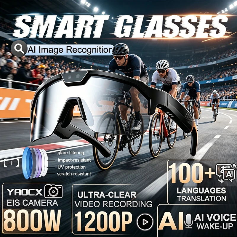 Cycling Glasses Intelligent Voice Assistant 800W HD Camera Anti-shake Shooting AI Translation Bluetooth Calling Cycling Glasses
Cycling Glasses Intelligent Voice Assistant 800W HD Camera Anti-shake Shooting AI Translation Bluetooth Calling Cycling Glasses