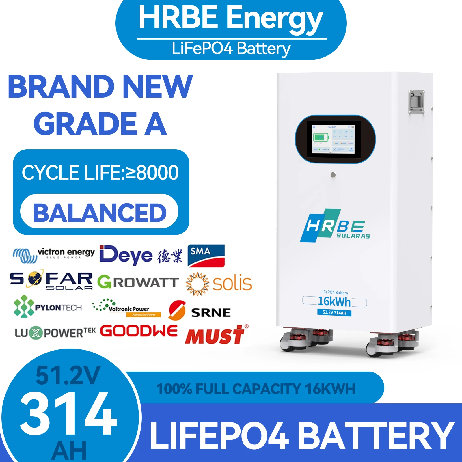 Литиевая батарея LiFePO4 48В 314Ач 16кВтч в металлическом корпусе, с Bluetooth BMS 200А и другими аксессуарами, для автодомов, автономных систем, гольф-каров
Литиевая батарея LiFePO4 48В 314Ач 16кВтч в металлическом корпусе, с Bluetooth BMS 200А и другими аксессуарами, для автодомов, автономных систем, гольф-каров