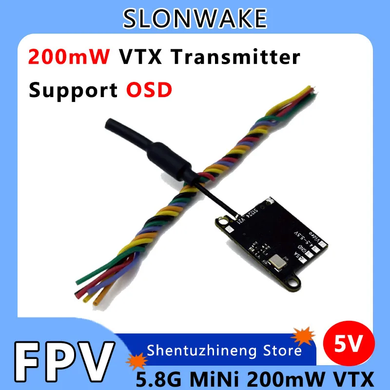 Модуль передатчика SLONWAKE FPV 5,8G VTX, 200 МВт, регулируемая мощность, положение отверстия 5 В/1 А, 20 мм, подходит для радиоуправляемого БПЛА с фиксированным крылом
Модуль передатчика SLONWAKE FPV 5,8G VTX, 200 МВт, регулируемая мощность, положение отверстия 5 В/1 А, 20 мм, подходит для радиоуправляемого БПЛА с фиксированным крылом