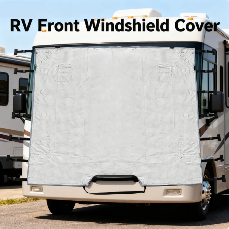 Caravan Front Windshield Cover Grey Universal Front Towing Cover Protector 2 LED Light Guard Shield Windproof RV Accessory
Caravan Front Windshield Cover Grey Universal Front Towing Cover Protector 2 LED Light Guard Shield Windproof RV Accessory