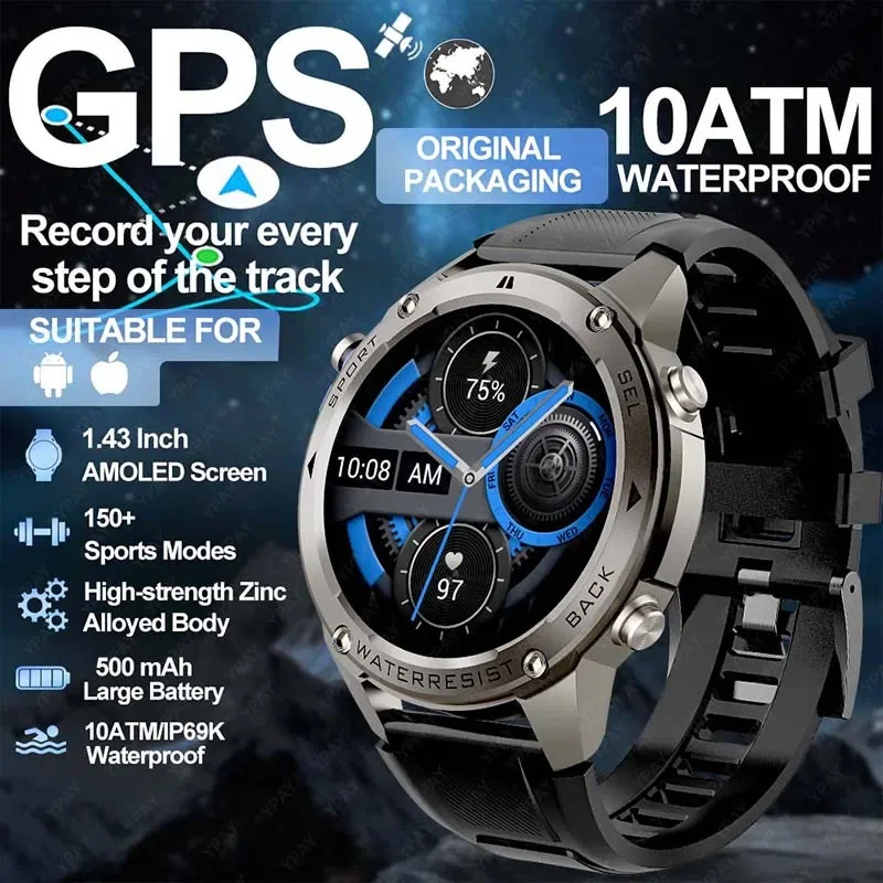 2025 New GPS 10ATM Waterproof Built in Compass Barometric Altemeter 6 Satellite System Men Bluetooth Call Compass Smart Watch
2025 New GPS 10ATM Waterproof Built in Compass Barometric Altemeter 6 Satellite System Men Bluetooth Call Compass Smart Watch