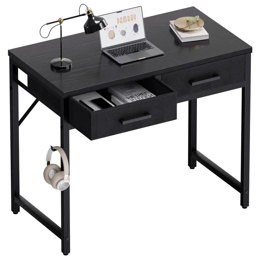 32 Inch Small Computer Desk with 2 Drawers for Bedroom Study Writing Home Office Table for Small Spaces Black
32 Inch Small Computer Desk with 2 Drawers for Bedroom Study Writing Home Office Table for Small Spaces Black
