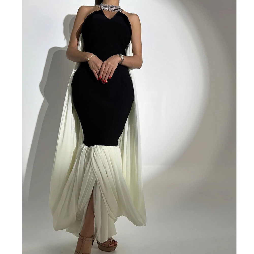 Customized Jersey Mermaid Evening Dress V-Neck Sleeveless Floor Length Front Slit Photo Color Graceful vestidos para mujer
Customized Jersey Mermaid Evening Dress V-Neck Sleeveless Floor Length Front Slit Photo Color Graceful vestidos para mujer