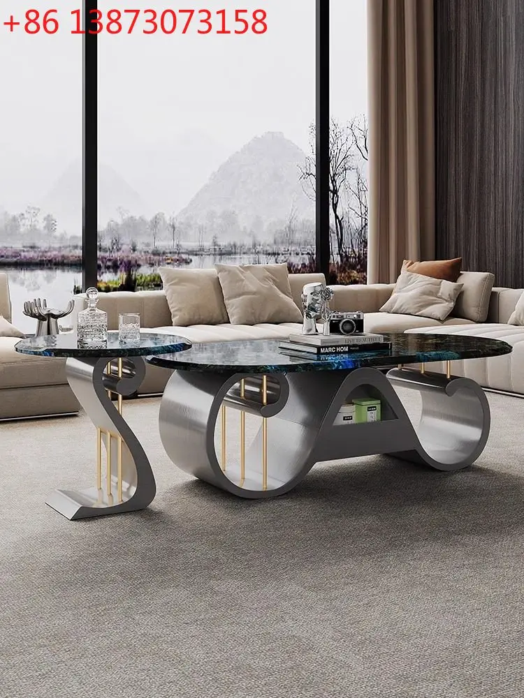 Light luxury marble oval coffee table combination modern simple small apartment natural microcrystalline stone tea table
Light luxury marble oval coffee table combination modern simple small apartment natural microcrystalline stone tea table
