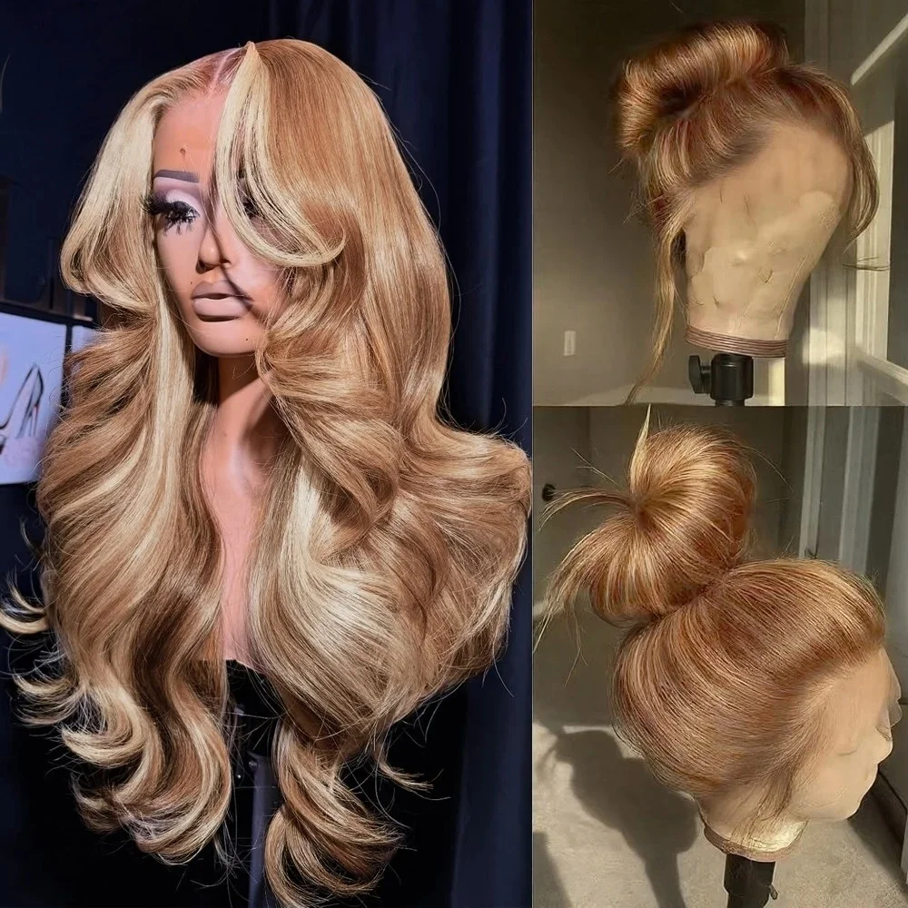 Brown Blonde Highlight Wig Body Wave Lace Front Wig 13x4 HD Pre Plucked Synthetic And Blend Lace Wigs Cosplay On Clearance Sale
Brown Blonde Highlight Wig Body Wave Lace Front Wig 13x4 HD Pre Plucked Synthetic And Blend Lace Wigs Cosplay On Clearance Sale