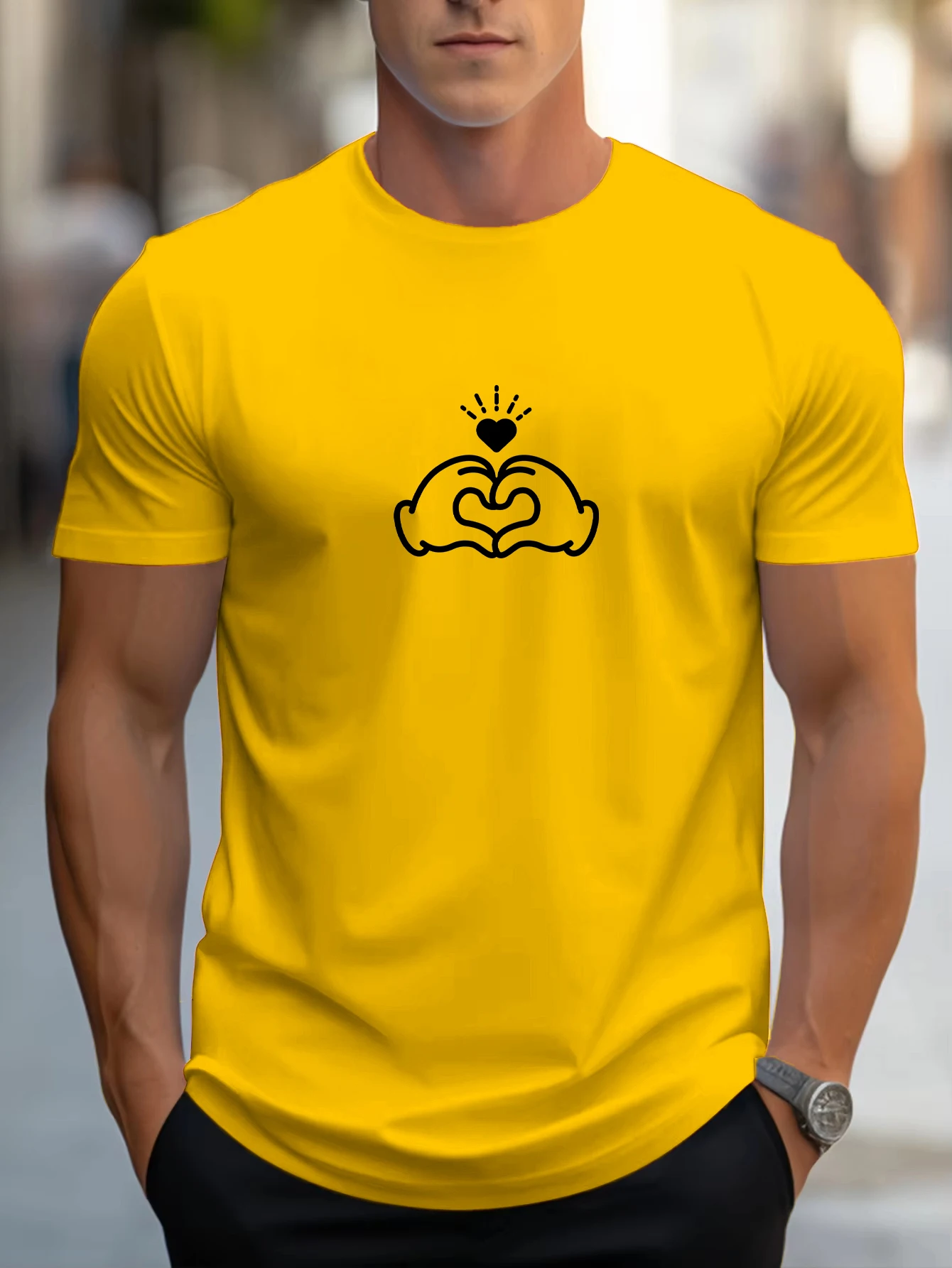 Heart Gesture Simple Print T-Shirt Mens Hip Hop Summer Short Sleeve All-Match Cotton Clothing Casual Loose Man Sportswear
Heart Gesture Simple Print T-Shirt Mens Hip Hop Summer Short Sleeve All-Match Cotton Clothing Casual Loose Man Sportswear