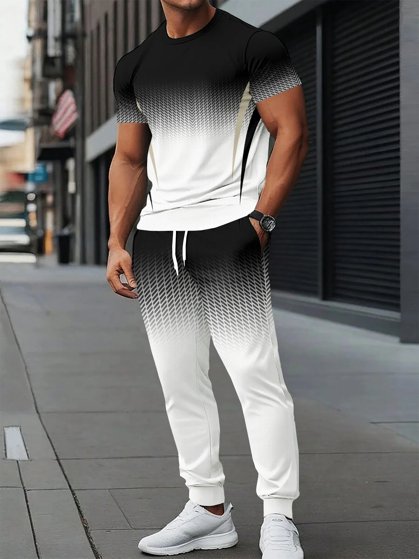 2026 Summer New Men's Short-Sleeved Long Pants Set with 3D Pattern Printing - Street Casual Fashion Comfortable and Stylish
2026 Summer New Men's Short-Sleeved Long Pants Set with 3D Pattern Printing - Street Casual Fashion Comfortable and Stylish