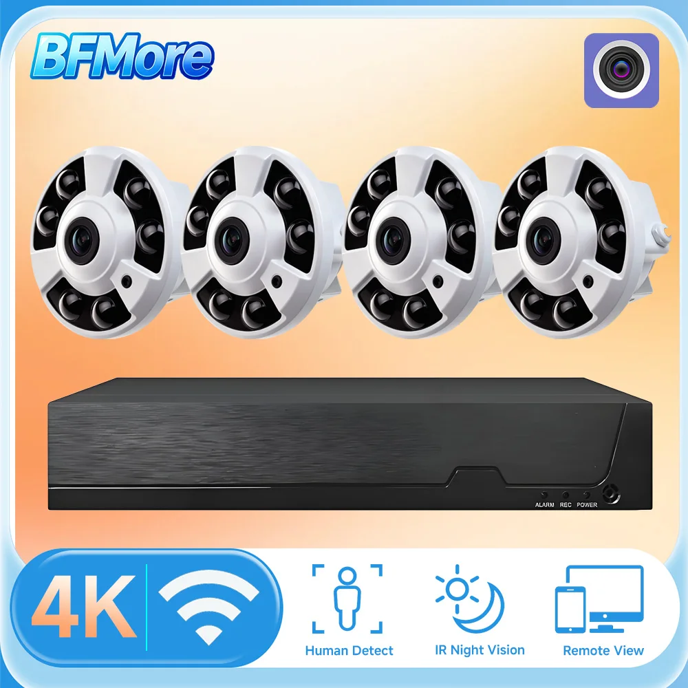 BFMore 1.8mm Fisheye Lens WIFI 5MP/8MP Security Wifi Камера Kit IR Night Version Surveillance Vedio System 10CH 4K NVR Kit
BFMore 1.8mm Fisheye Lens WIFI 5MP/8MP Security Wifi Камера Kit IR Night Version Surveillance Vedio System 10CH 4K NVR Kit