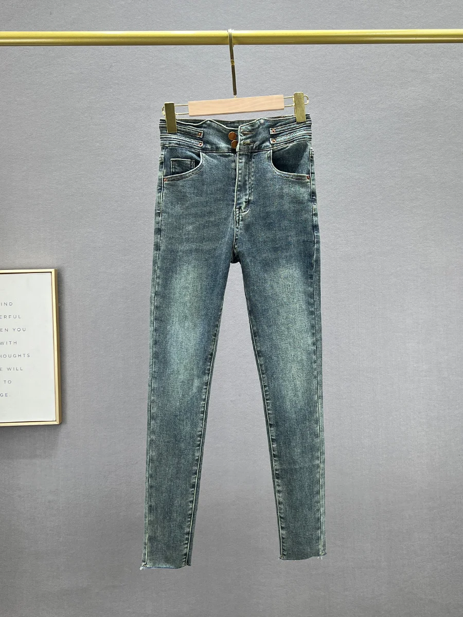 Slim Fit High Waist Denim Capri Pants Women's Elastic Stretchy Autumn New Sle Versatile Nine Points Pencil Jeans
Slim Fit High Waist Denim Capri Pants Women's Elastic Stretchy Autumn New Sle Versatile Nine Points Pencil Jeans