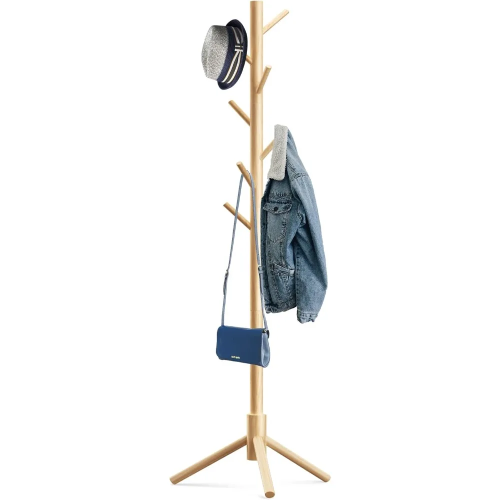 Wooden Coat Rack Stand with 8 Hooks Adjustable Height for Entryway Bedroom Office Storage
Wooden Coat Rack Stand with 8 Hooks Adjustable Height for Entryway Bedroom Office Storage